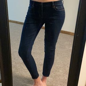 LOFT Jeans size 2 modern skinny ankle stretch jeans dark blue wash